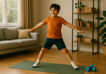 ورزش کودکان در منزل با حرکت پروانه