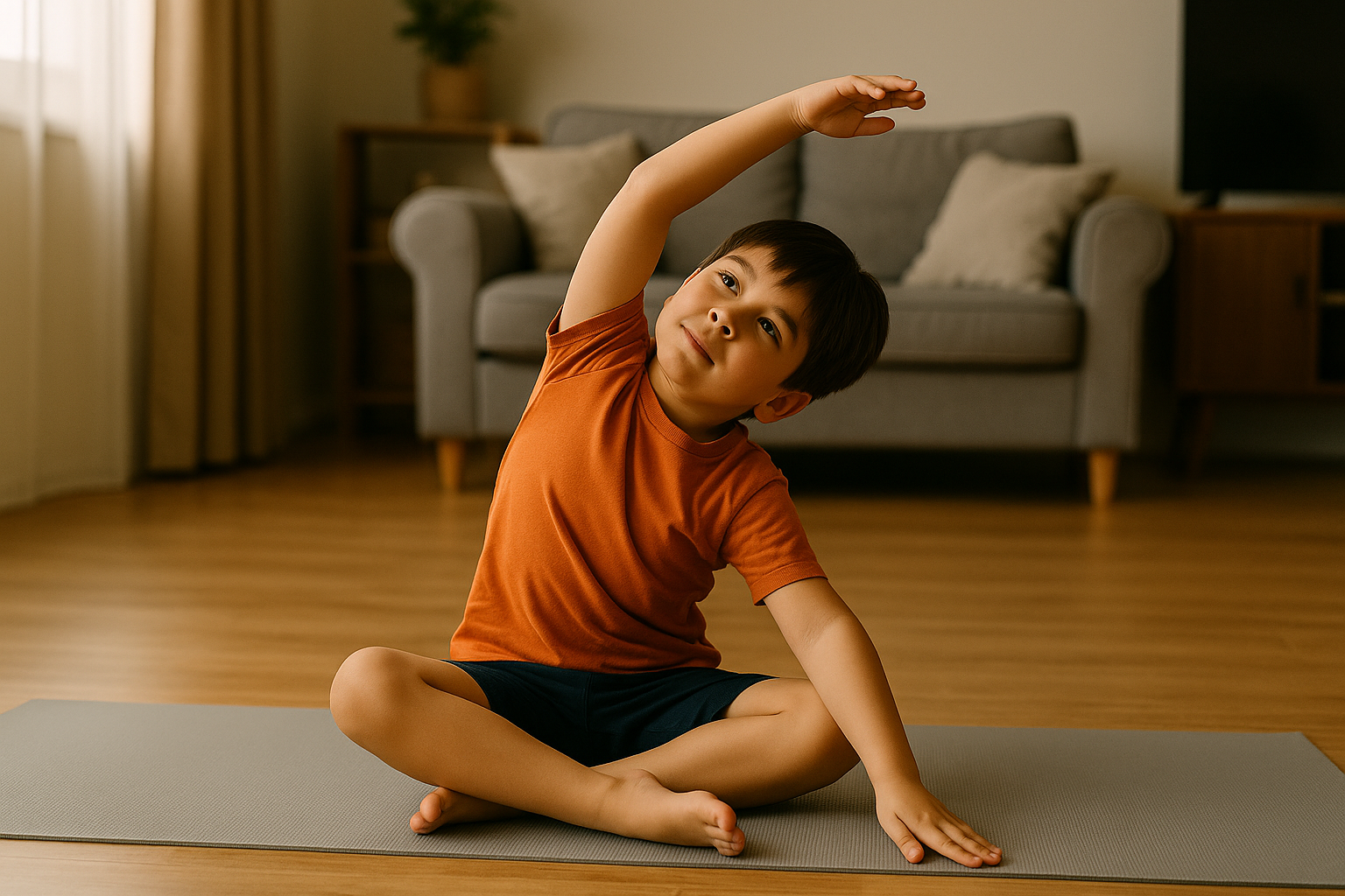 حرکات نرمشی و کشش پهلو برای کودکان در منزل